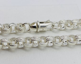 Catena Uomo In Argento Sterling 925 - Tipo Belcher, 26 Pollici (66cm), 66.2g, Pesante, Old English Jewellers