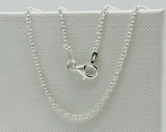 Collana In Argento Sterling 925 Con Catena Belcher Taglio Diamante: Larga 1,5mm, Semplice Ed Elegante