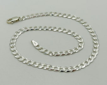 925 Sterling Silver 3mm Curb Chain Anklet | 10 Inch Women Curb Link Anklet | Brand New