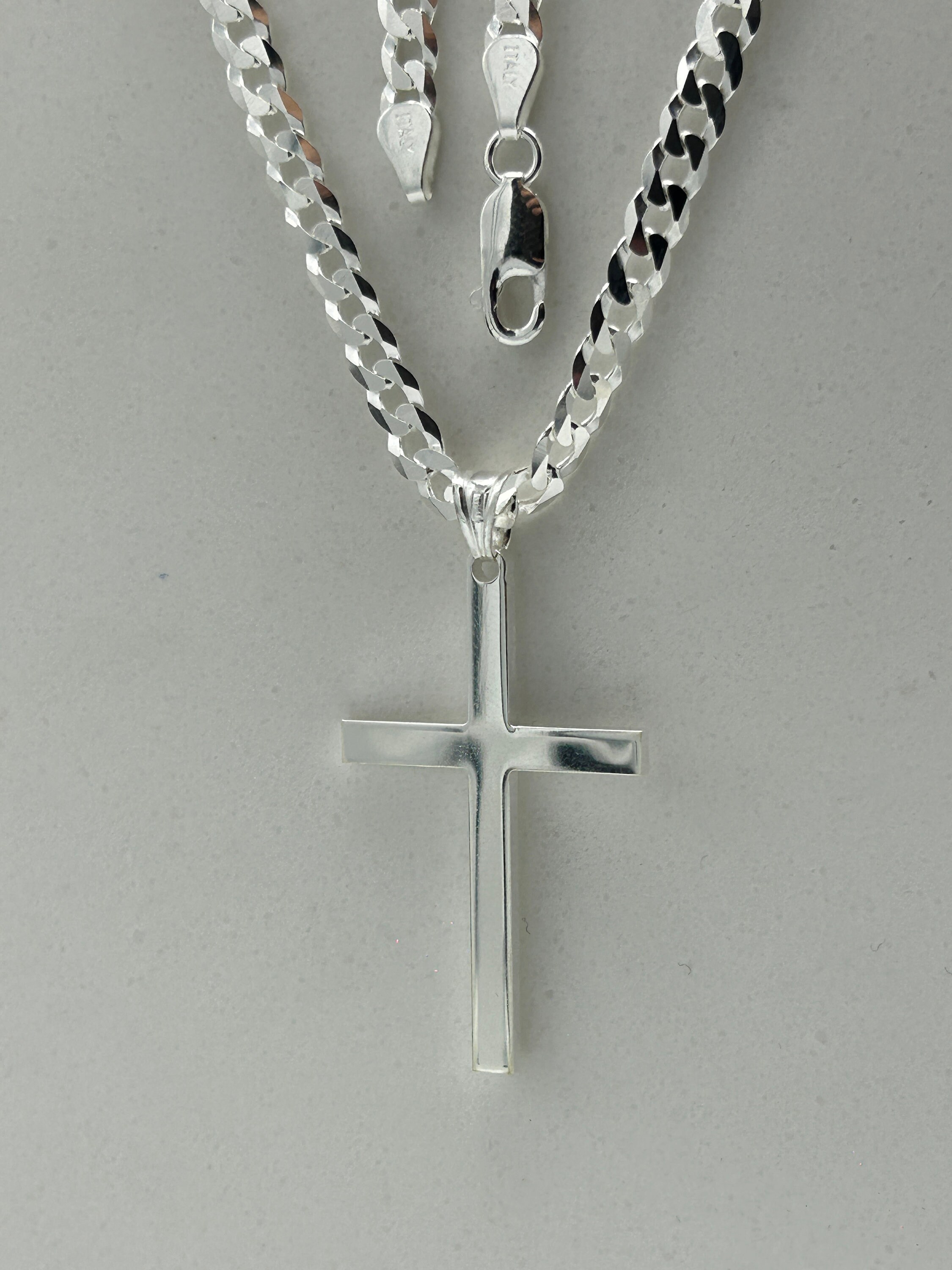 925 Sterling Silver Large Cross Pendant | Plain Cross Pendant 