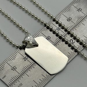 925 Sterling Silver Dog Tag Pendant | Personalised Military Tag Necklace | Dogtag Ball Bead Necklace | Personalised Gift