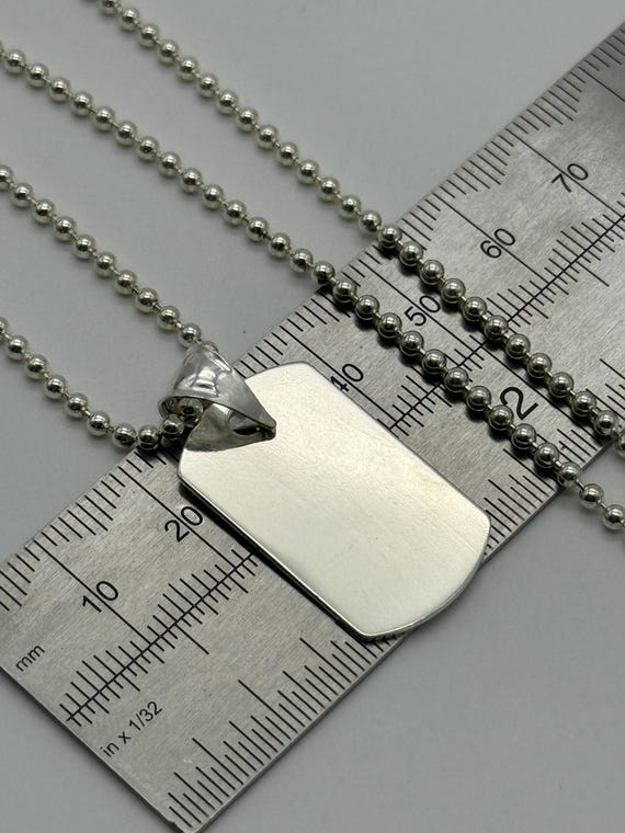 925 Sterling Silver Dog Tag Pendant | Personalised Military Tag