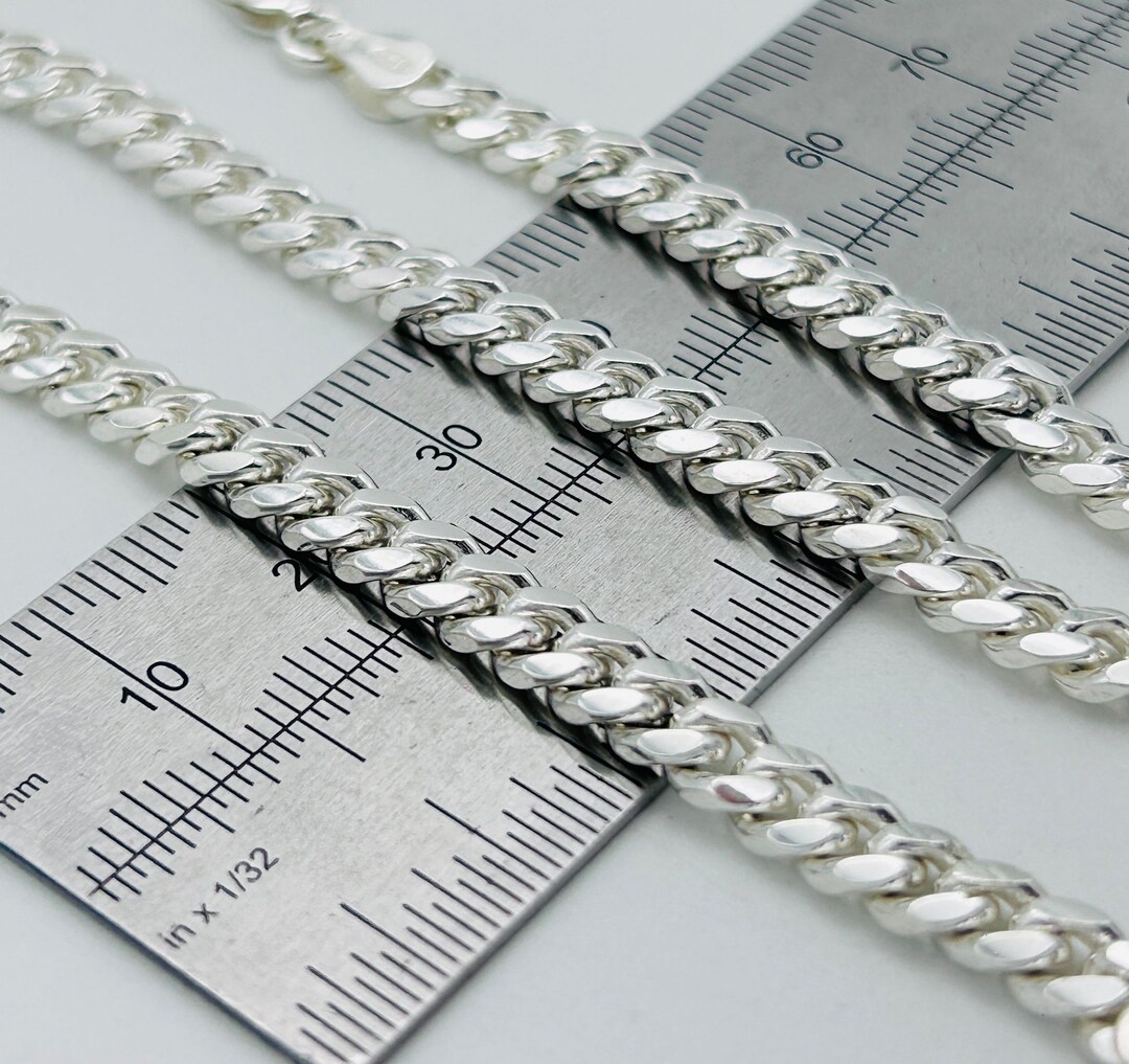 SOLID 925 Sterling Silver 6mm Cuban Chain | Dome Curb Chain