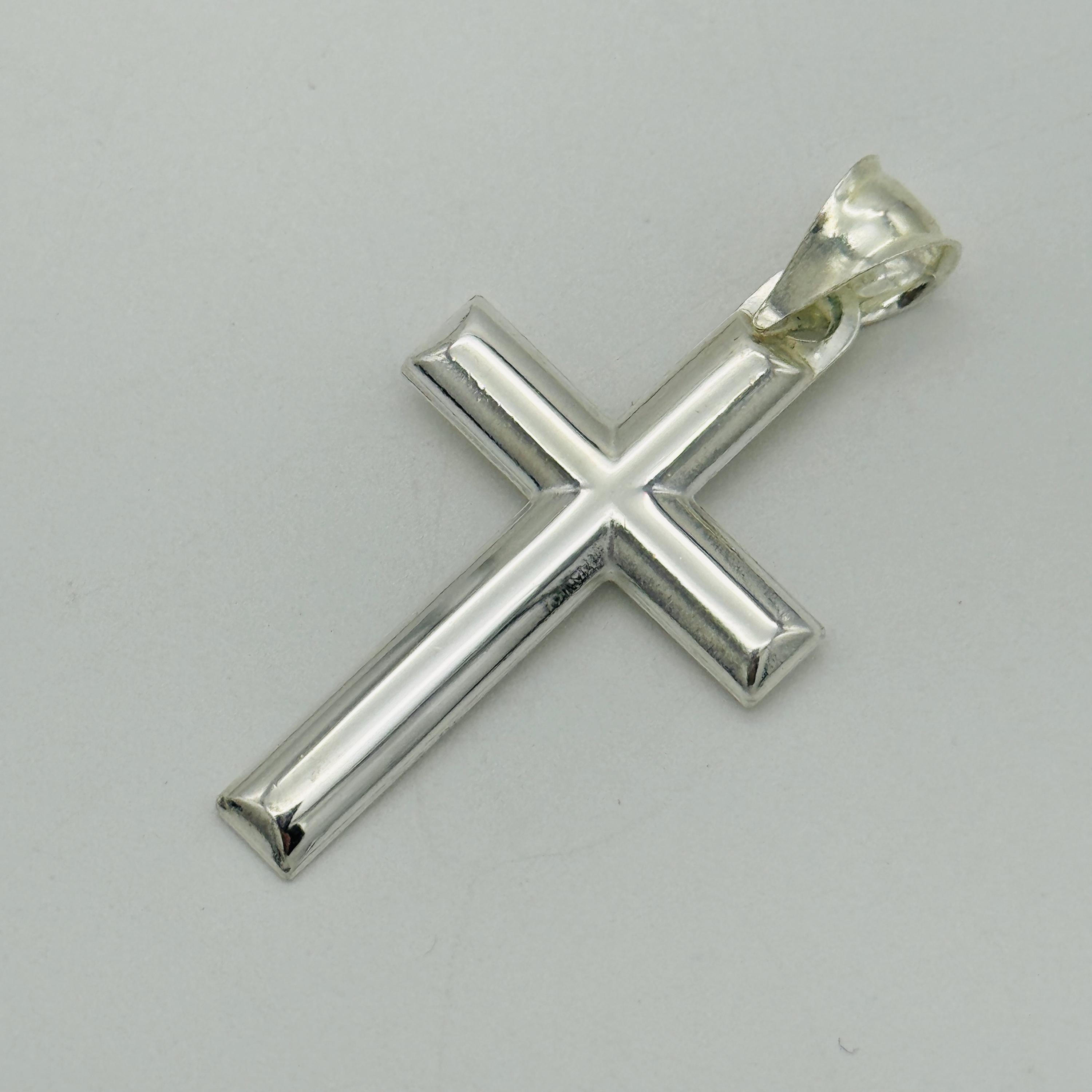 925 スターリング シルバー ラージ クロス ペンダント | プレーン
