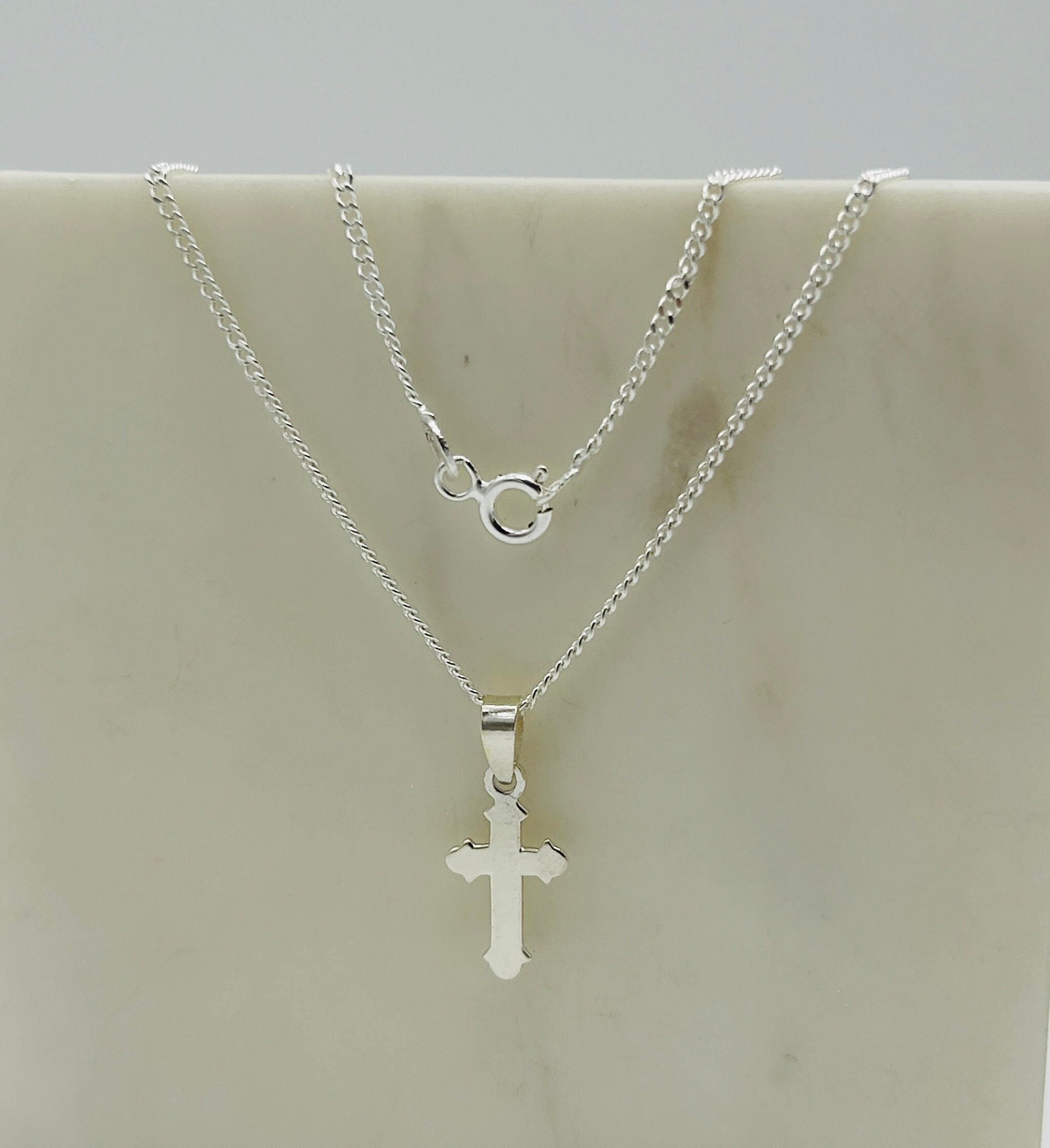 925 Sterling Silver Small Cross Pendant | Charm Cross Pendant Necklace ...