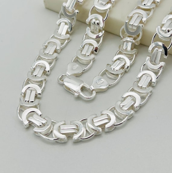 Flat byzantine outlet chain silver