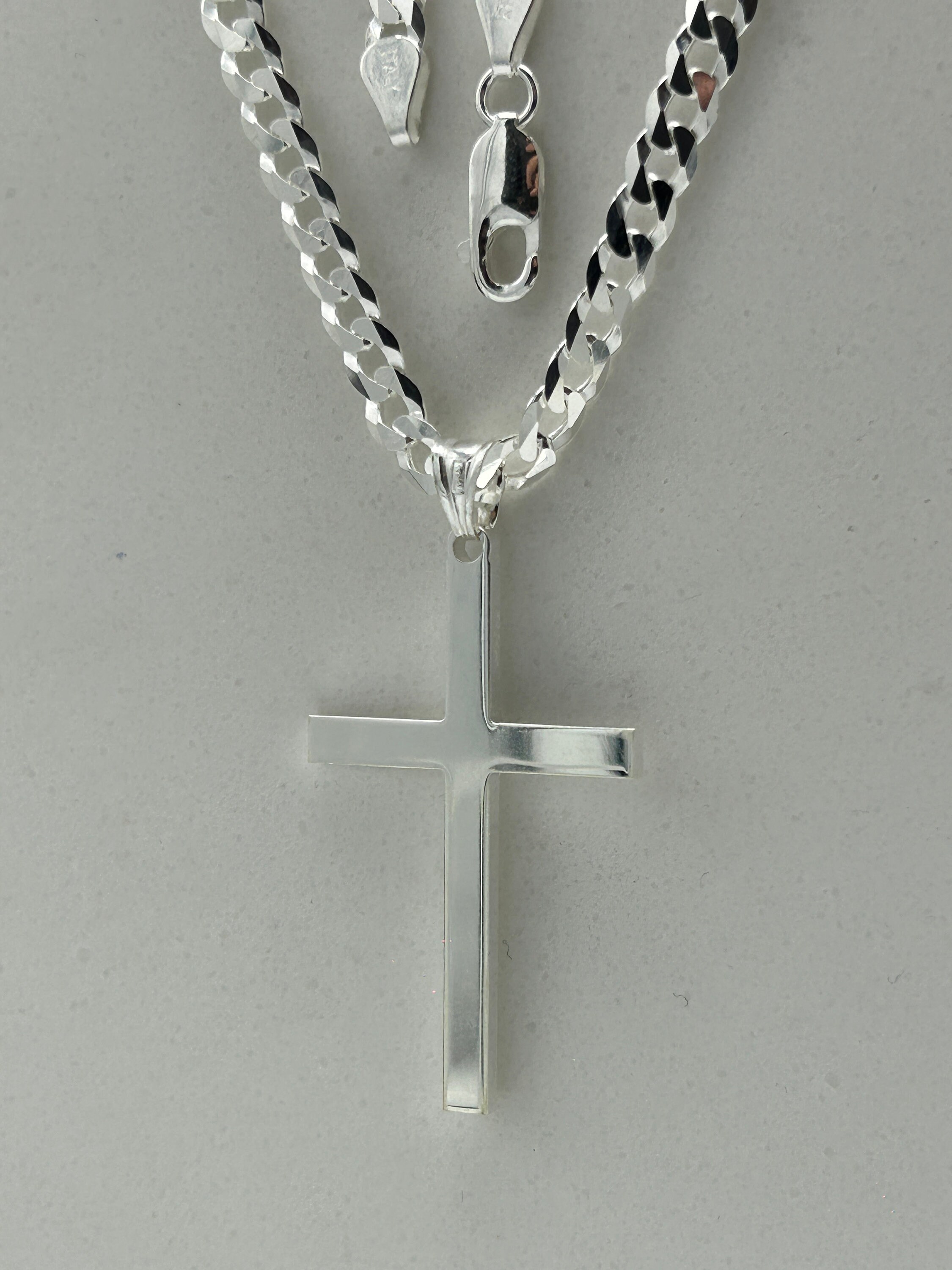 925 Sterling Silver Large Cross Pendant | Plain Cross Pendant