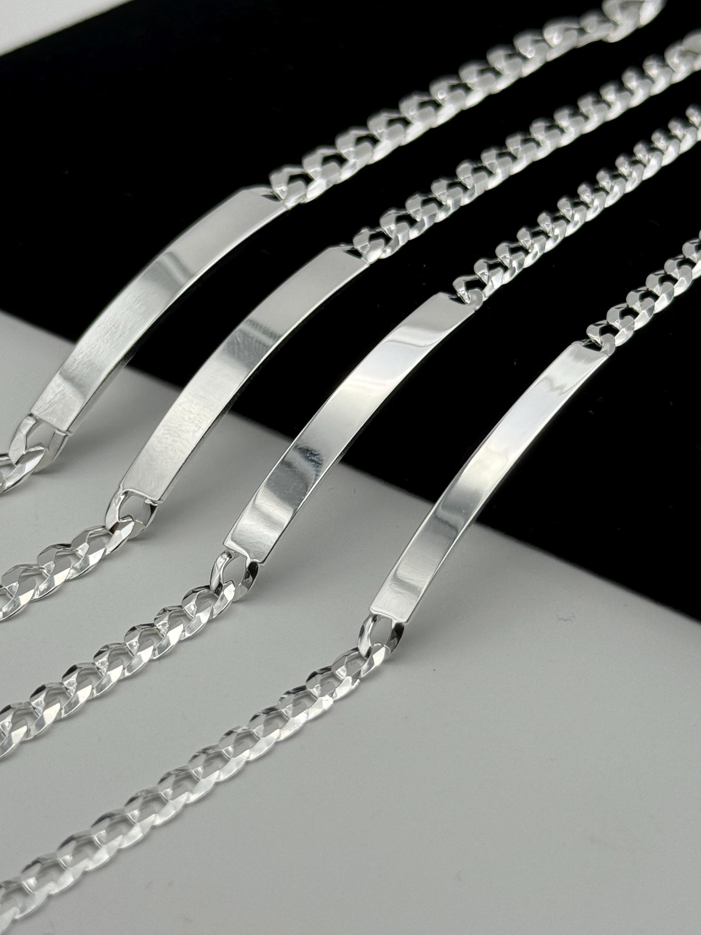 925 Sterling Silver Curb Identity Bracelet | Personalised ID
