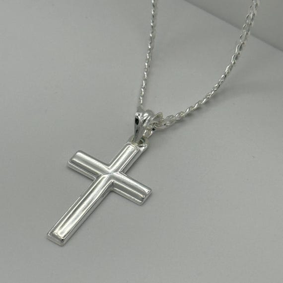 925 Sterling Silver Medium Cross Pendant | Silver Cross Necklace