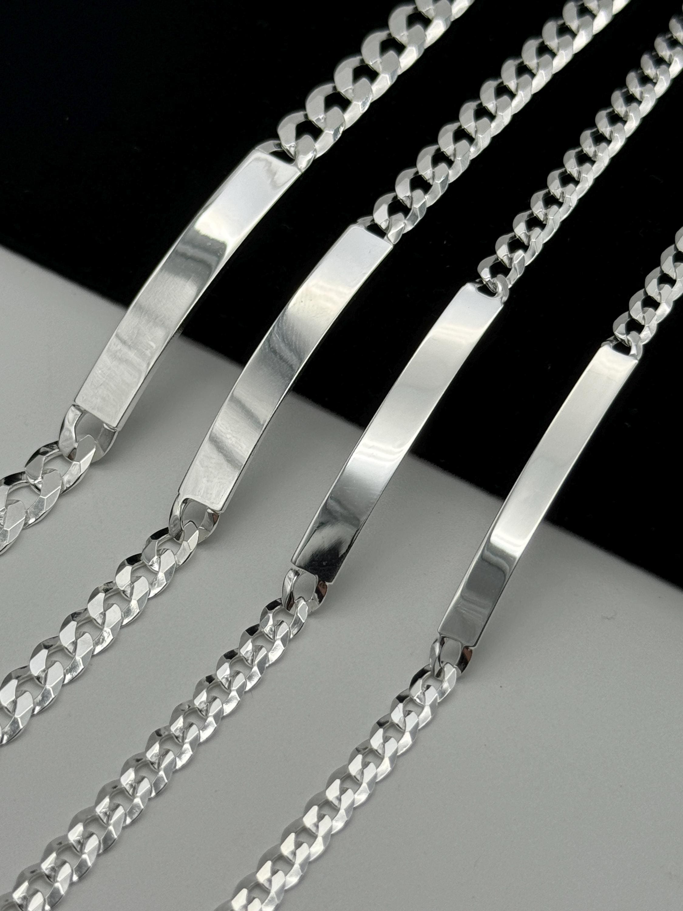 STERLING SILVER IDブレスレット　925 925 Sterling Silver Curb Identity Bracelet | Personalised ID