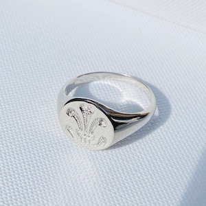 Genuine 925 Sterling Silver Celtic Feather Ring | Men & Women Welsh Feather Signet Ring | Brand New 8gr