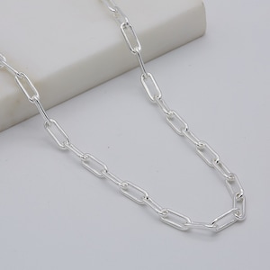 925 Sterling Silver 3.5mm Paperclip Chain | Men&Women Oval Link Paperclip Necklace | 16&quot; 18&quot; 20&quot; 22&quot; 24&quot; | Brand New