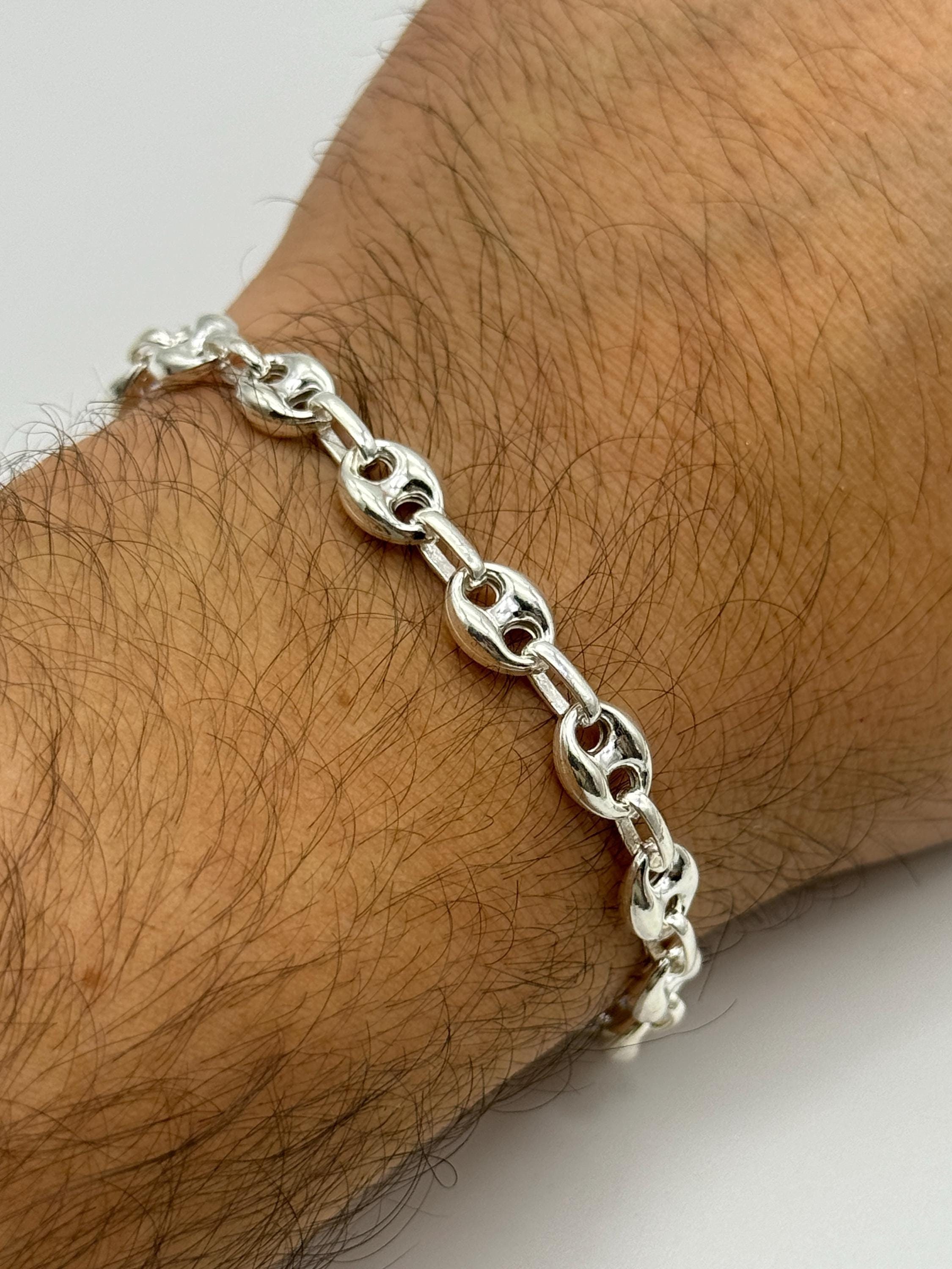 925 Solid Sterling Silver 6mm Coffee Beans Bracelet | Italian