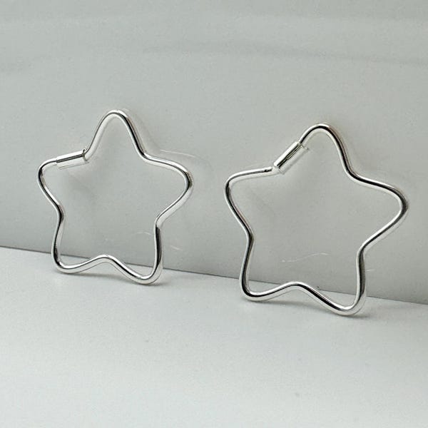 925 Sterling Silber 10 mm Sternschläfer | Sterne Design Ohrring | Einzelstück oder Paar