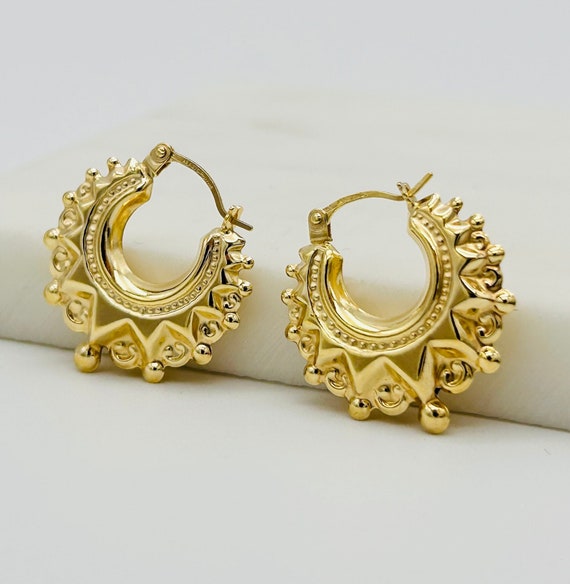 9ct gold 20mm hoop earrings discount