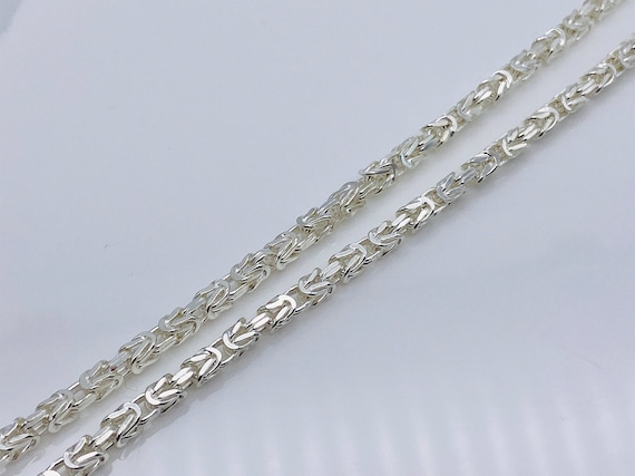 Byzantine Chain Necklace 12mm Sterling Silver 18-inch Length Byzantine Chain Necklace 12mm Sterling Silver 18-inch Length
