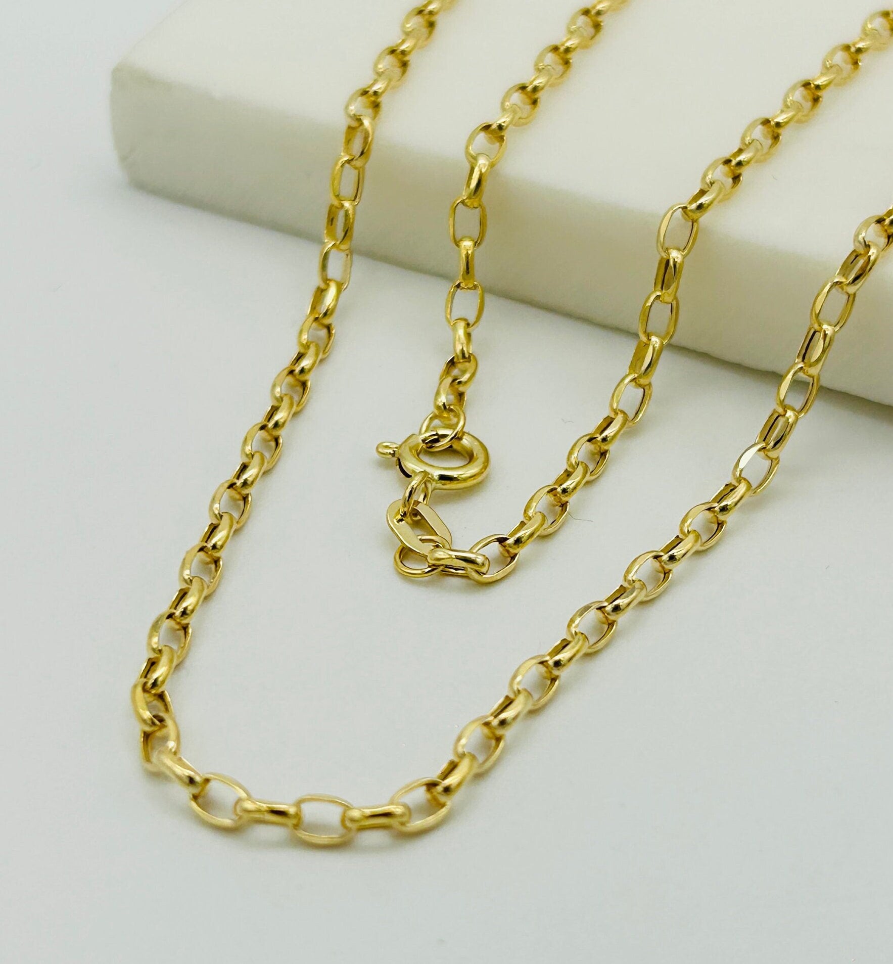 Catena Unisex In Oro Giallo 9 Kt Maglia Groumette Lunghezza 50 Cm Cappagli Gioielli 162735 - Foto 11