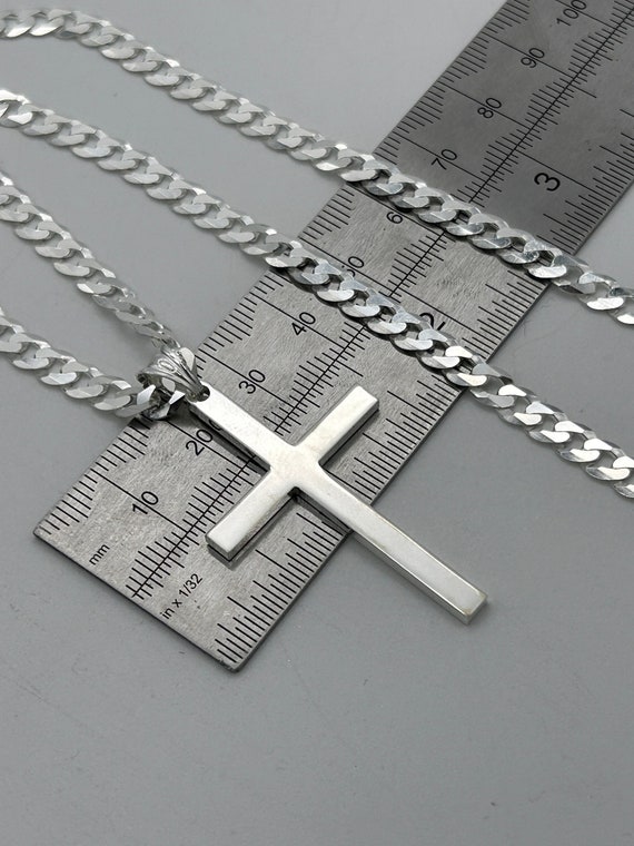 925 Sterling Silver Large Cross Pendant | Plain Cross Pendant
