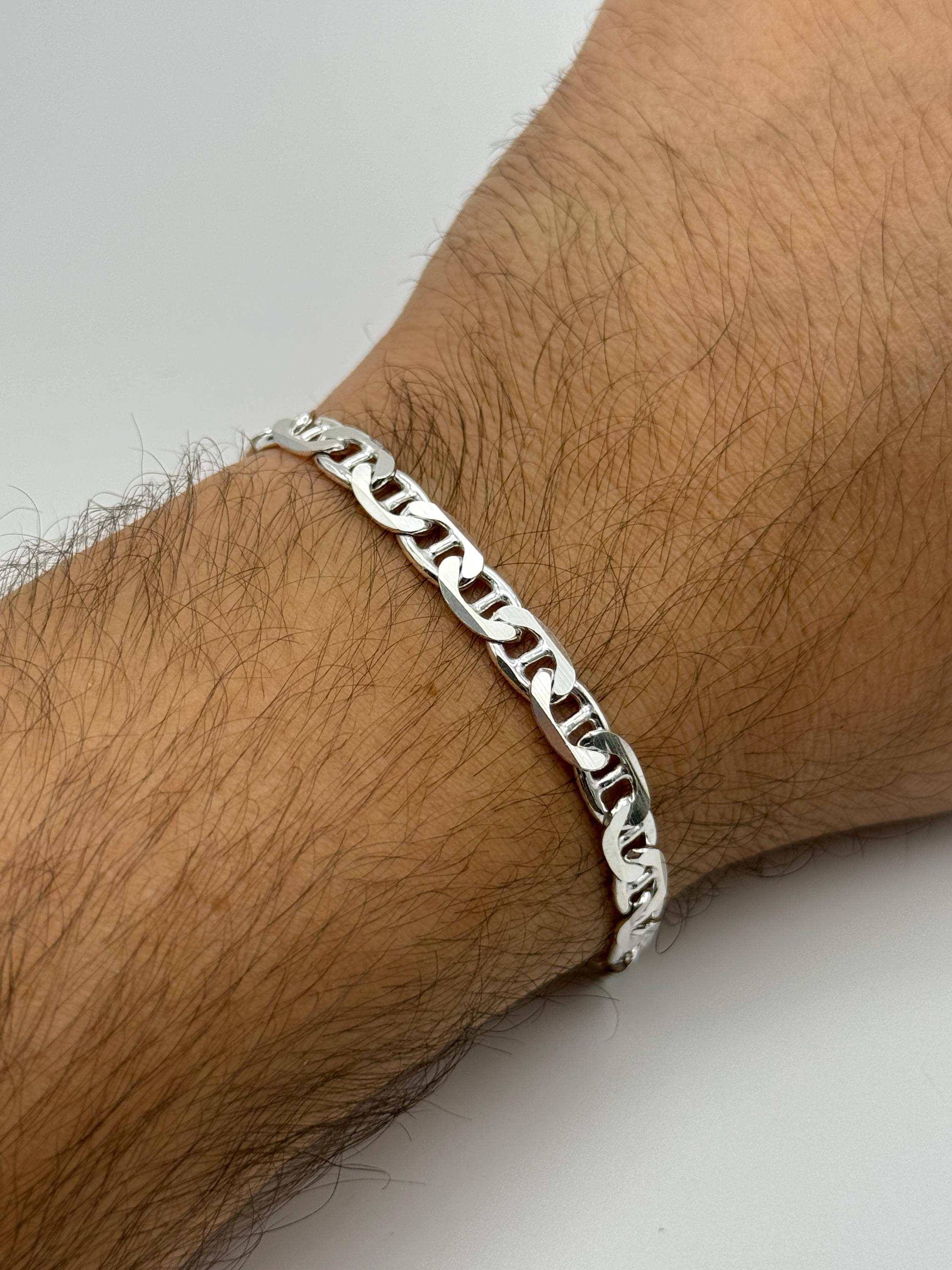 Solid 925 Sterling Silver 6mm Anchor Bracelet | Mariner Anchor