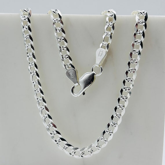 Mens Necklace Sterling Silver Solid Miami Cuban Link Chain