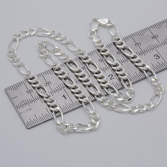 本物の925スターリングシルバー 5mm フィガロチェーン | メンズ