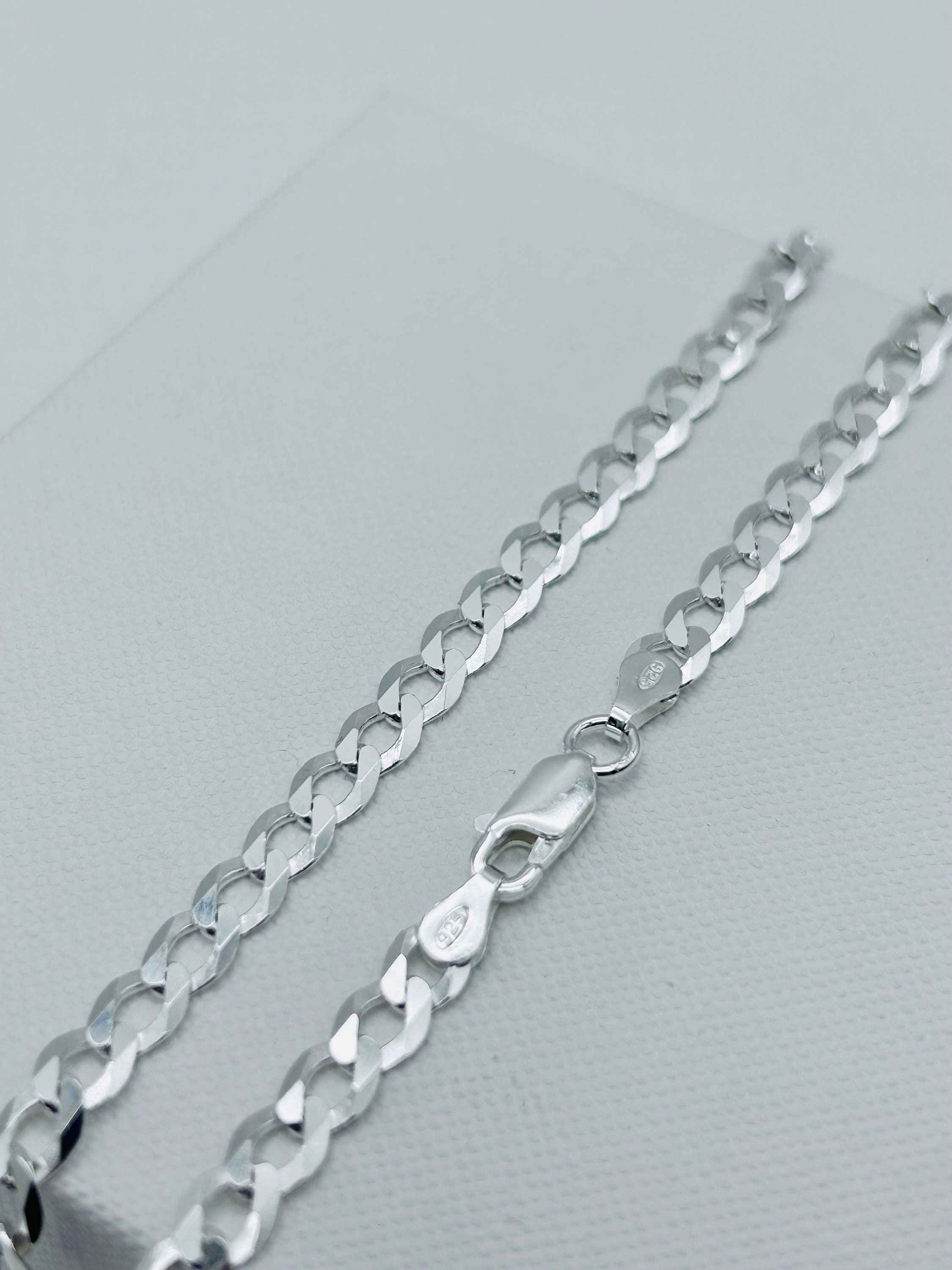 Silver Paperclip Chain Necklace for Men - Mens Necklace - Mens Silver Chain - 6mm Necklace Chain Mens - Silver Chains UK - by Twistedpendant
