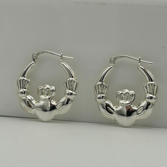 Orecchini Claddagh A Cerchio In Oro Rosa, Orecchini Claddagh In - Foto 9