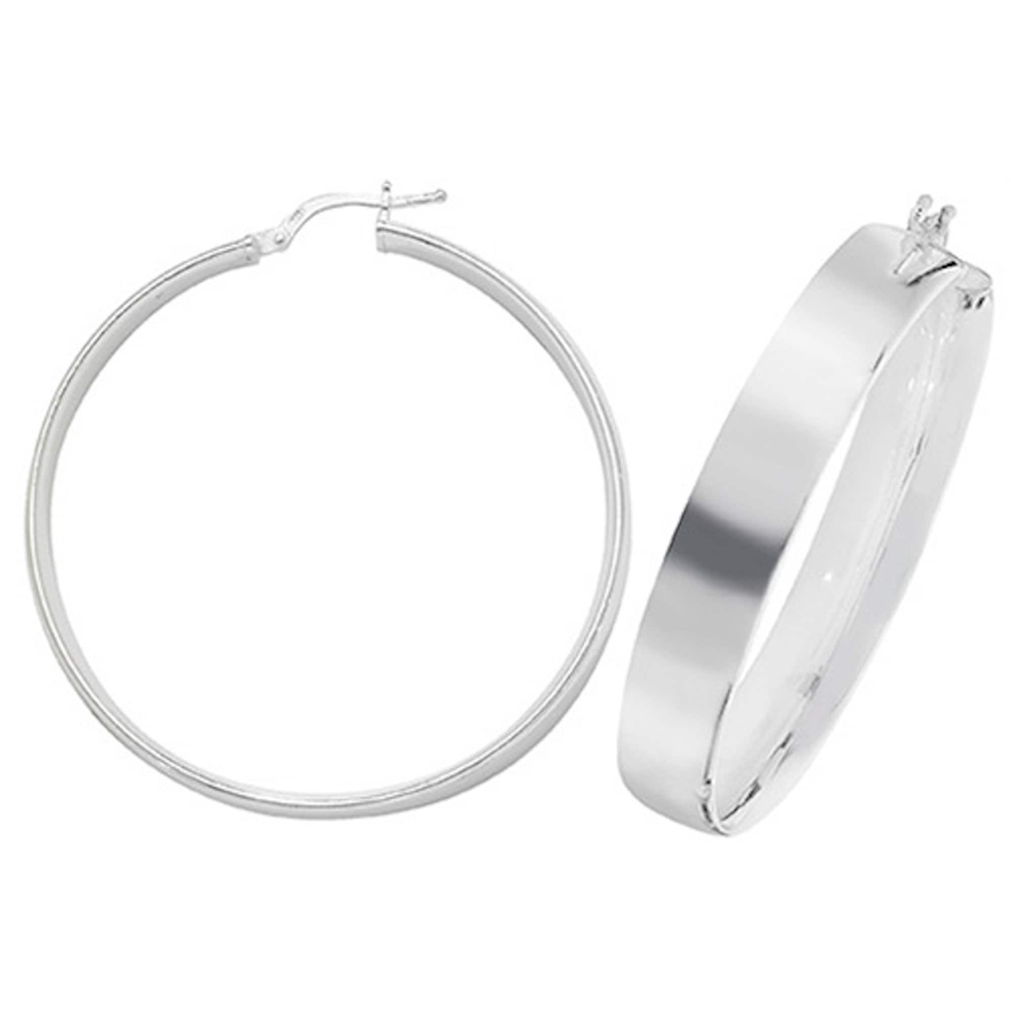 LOUMILEO Orecchini Argento 925 Donna Grandi Cerchio Ipoallergenico Sottili 30/40/50/60/65/70 MM - Foto 10