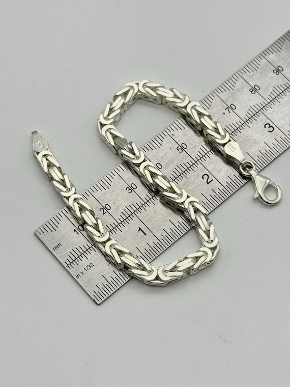 925 Sterling Silver 5mm Square Kings Bracelet | Heavy Men's