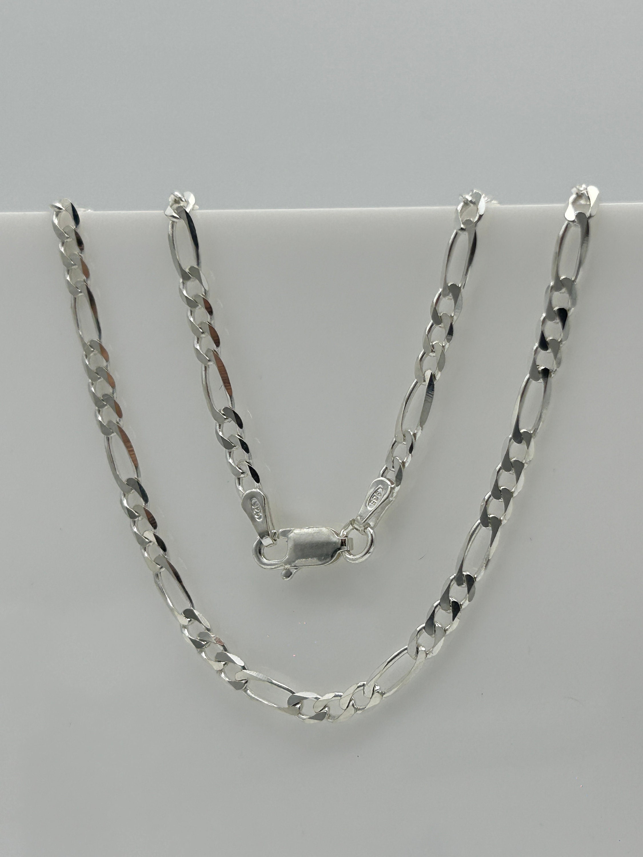 925 Sterling Silver 3mm Figaro Chain | Men&women Figaro Link