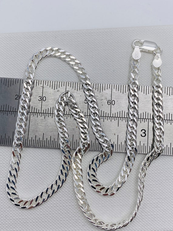 925 Sterling Silver Double Curb Link Chain | Double Curb 4mm