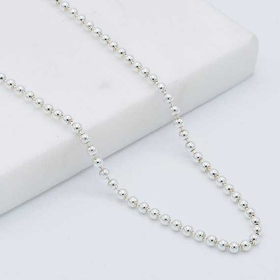 Genuine 925 Sterling Silver 2MM Ball Bead Chain | Men & Women