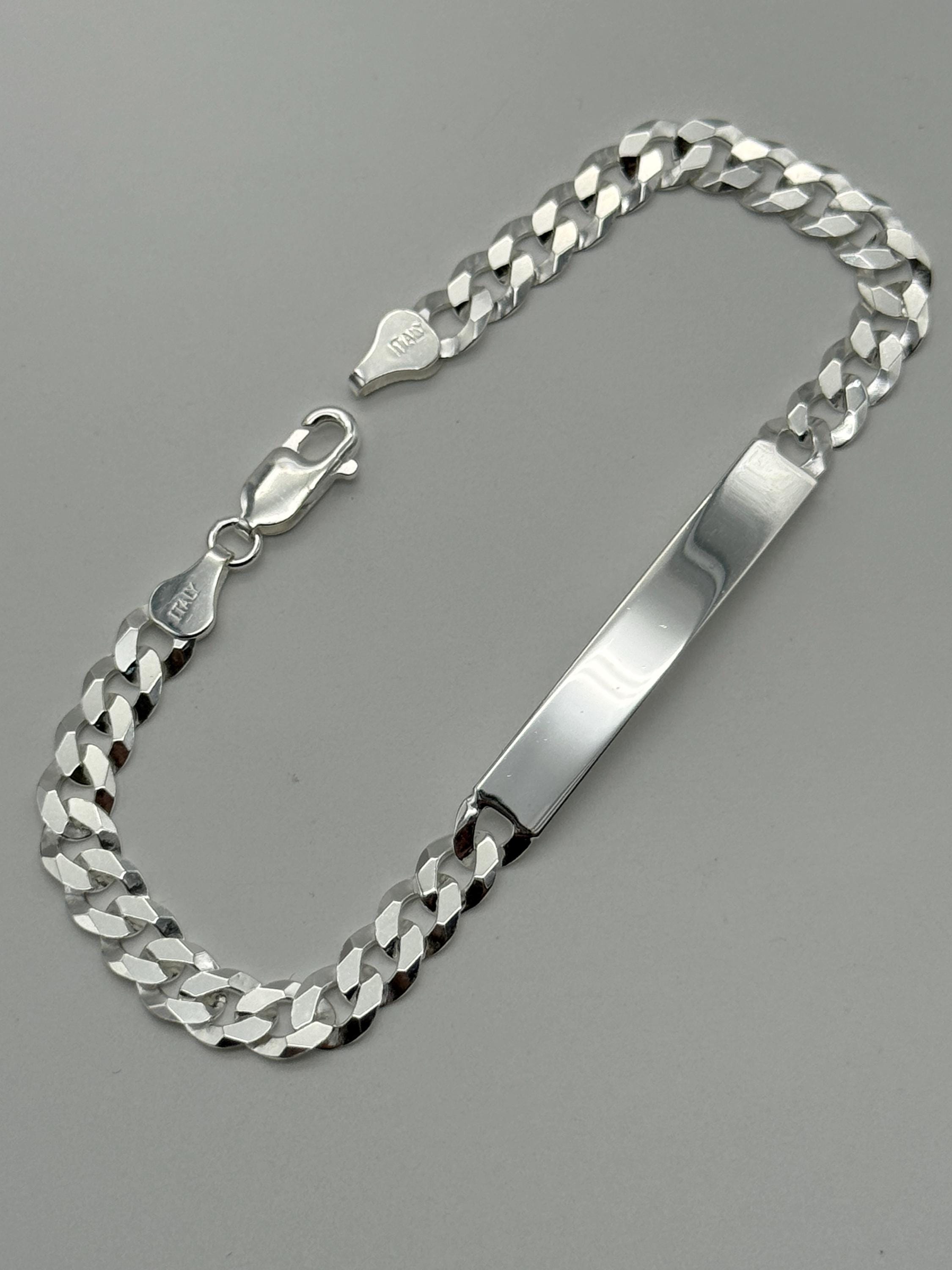 925 Sterling Silver Curb Identity Bracelet | 6mm Personalised ID
