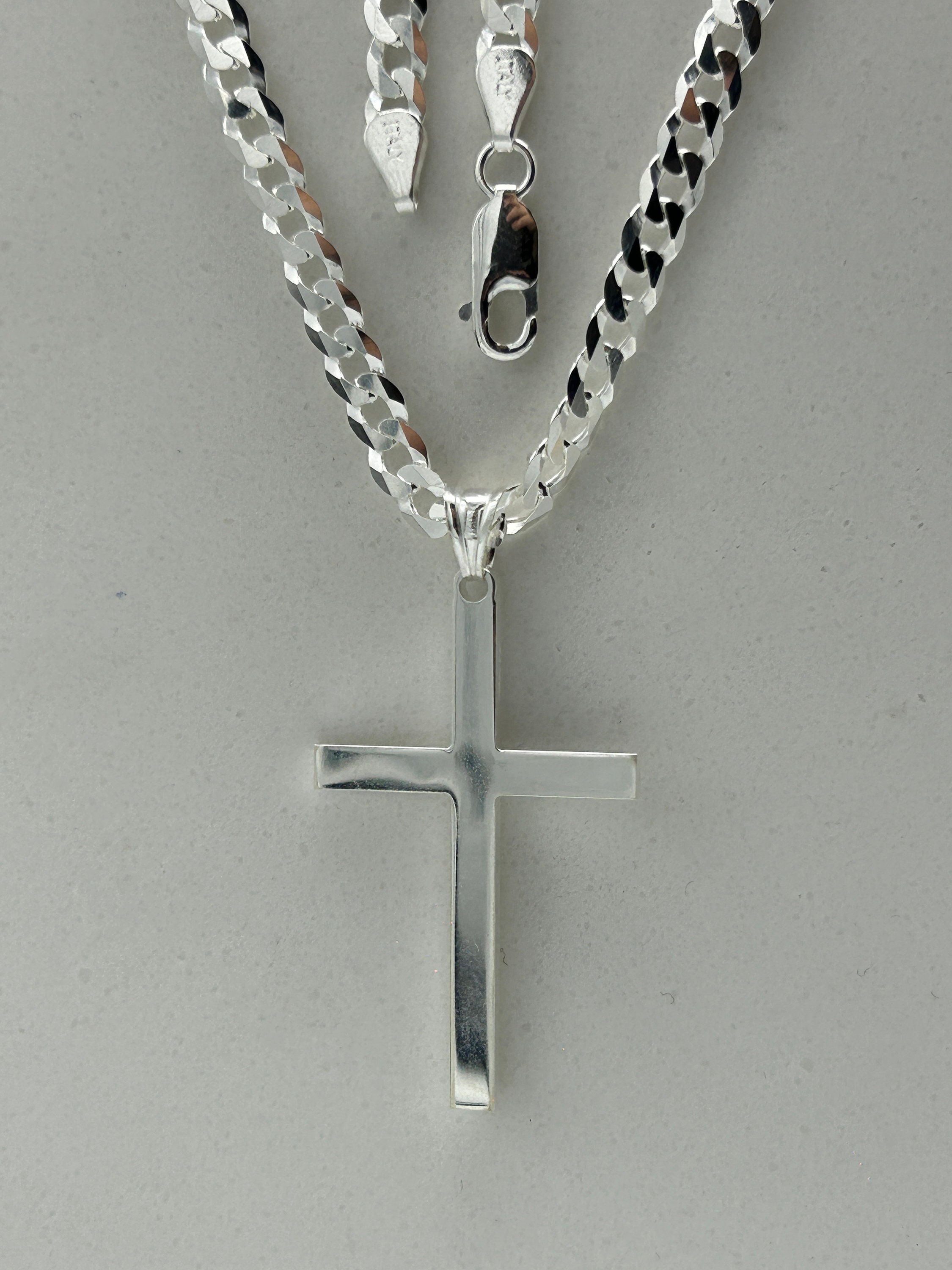 925 Sterling Silver Large Cross Pendant | Plain Cross Pendant
