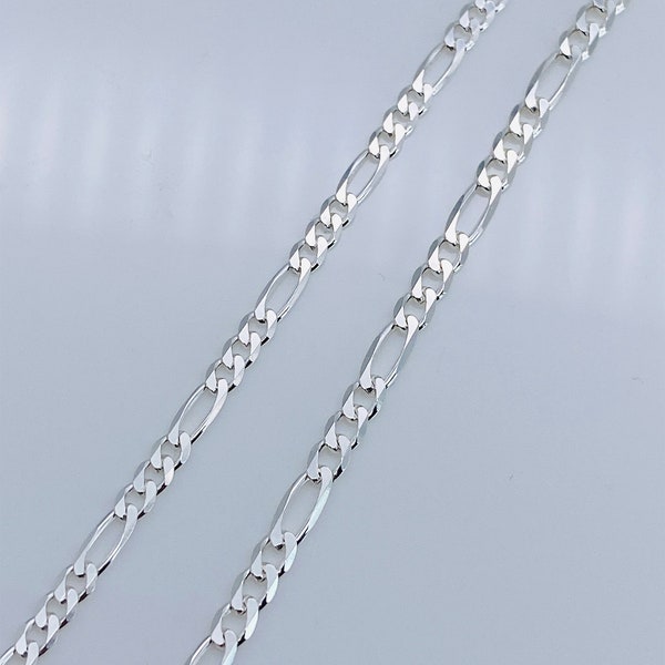 925 Sterling Silver 3mm Figaro Chain Necklace | Men & Women 4mm Figaro Link Chain | Brand New 16" 18" 20" 22" 24" All Sizes Available