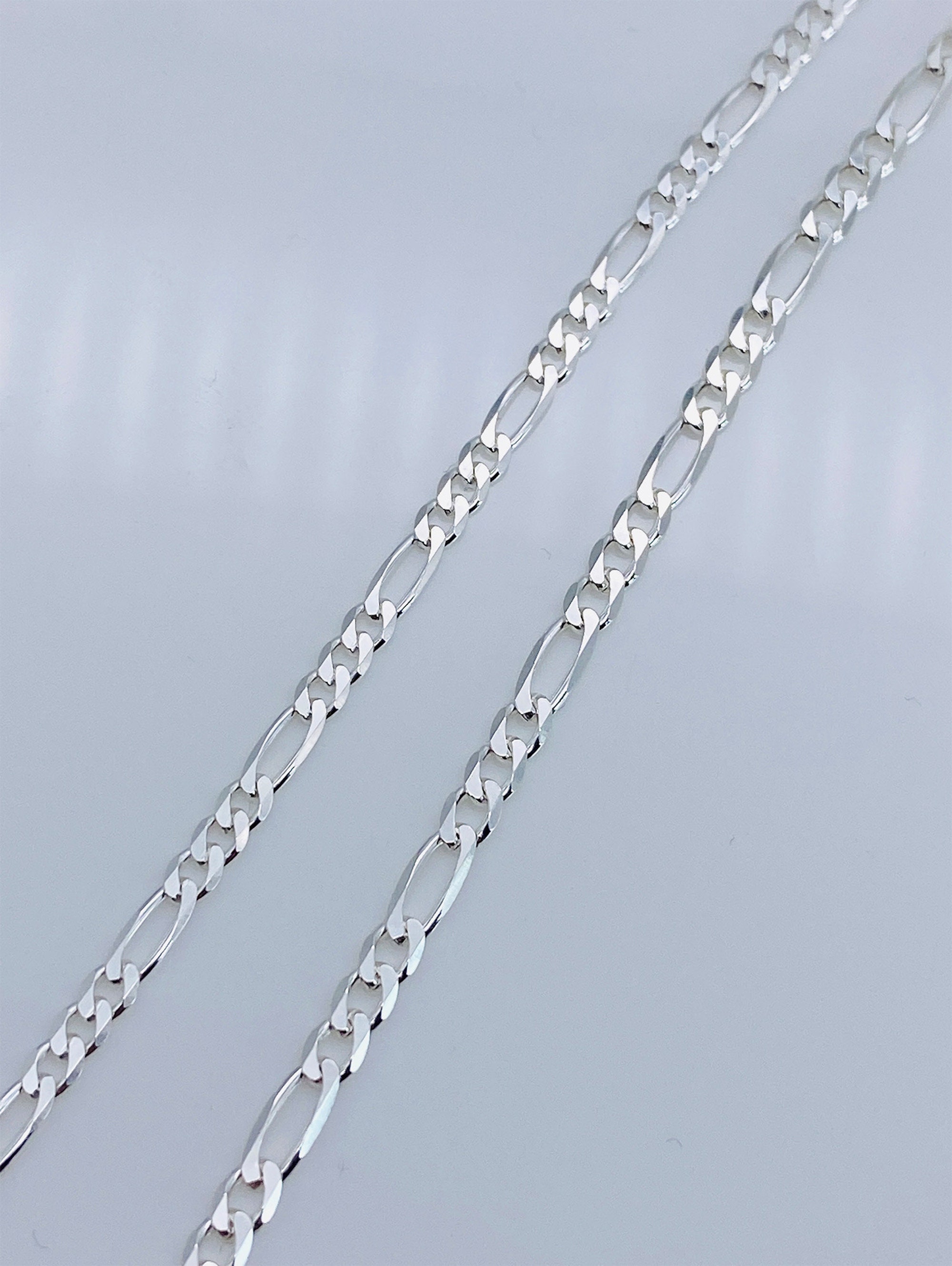 Sterling Silver Figaro Chain Necklace for Woman/ Men 1mm*3mm, 16 18 20 22 24 26 28 30 Made in Italy, Replacement Chain for Necklace