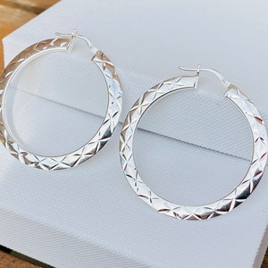 925 Sterling Silver Ladies Round Hoop Earring | Womens DC Silver Earrings | Round Silver Earrings | 10mm-30mm All Sizes Available