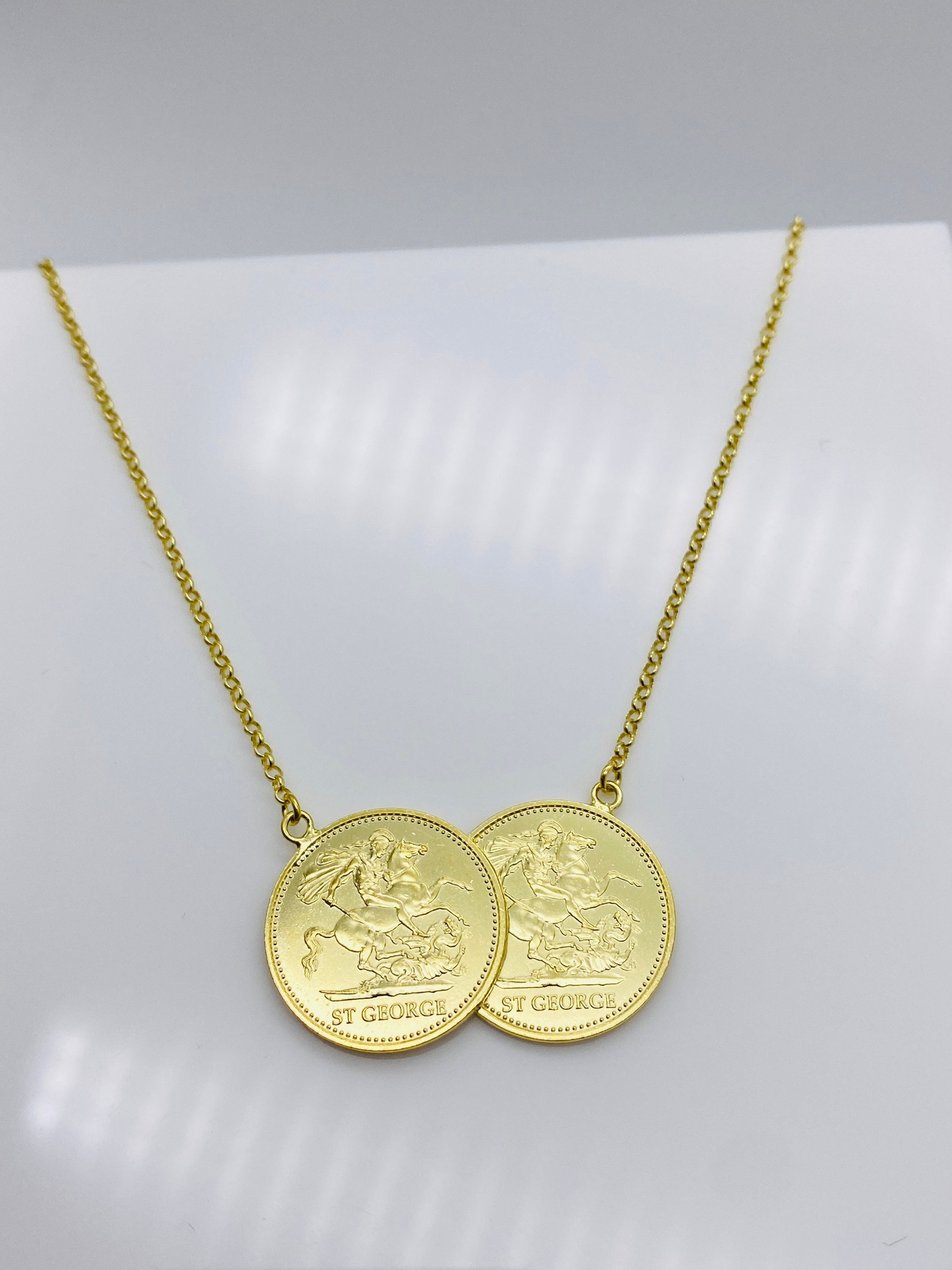 Double half cheap sovereign necklace