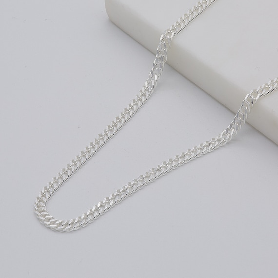 3mm Sterling Double Link Curb Chains - 16 3mm Sterling Double Link Curb Chains - 16