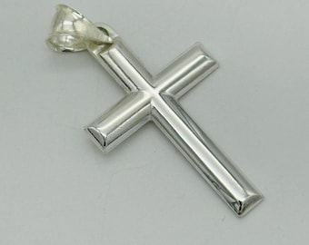925 Sterling Silver Large Cross Pendant | Plain Cross Necklace | 20" 22" 24" | Brand New | 24mmx34mm
