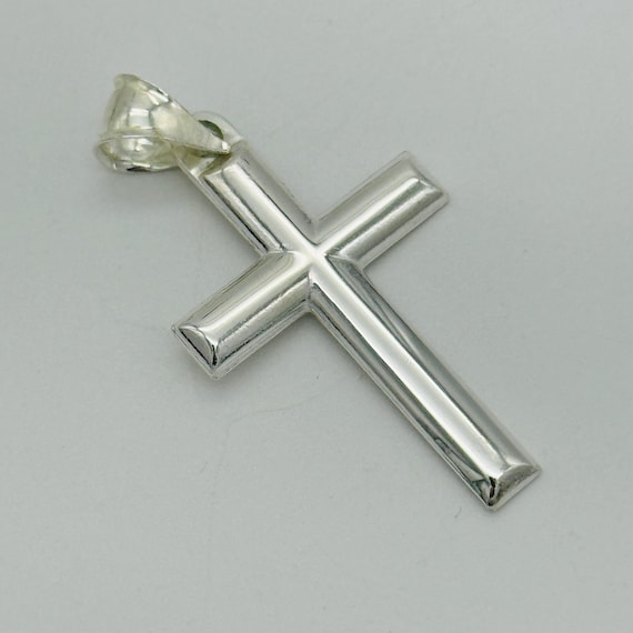 925 スターリング シルバー ラージ クロス ペンダント | プレーン