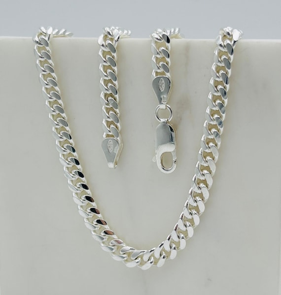 SOLID 925 Sterling Silver 6mm Cuban Chain | Dome Curb Chain