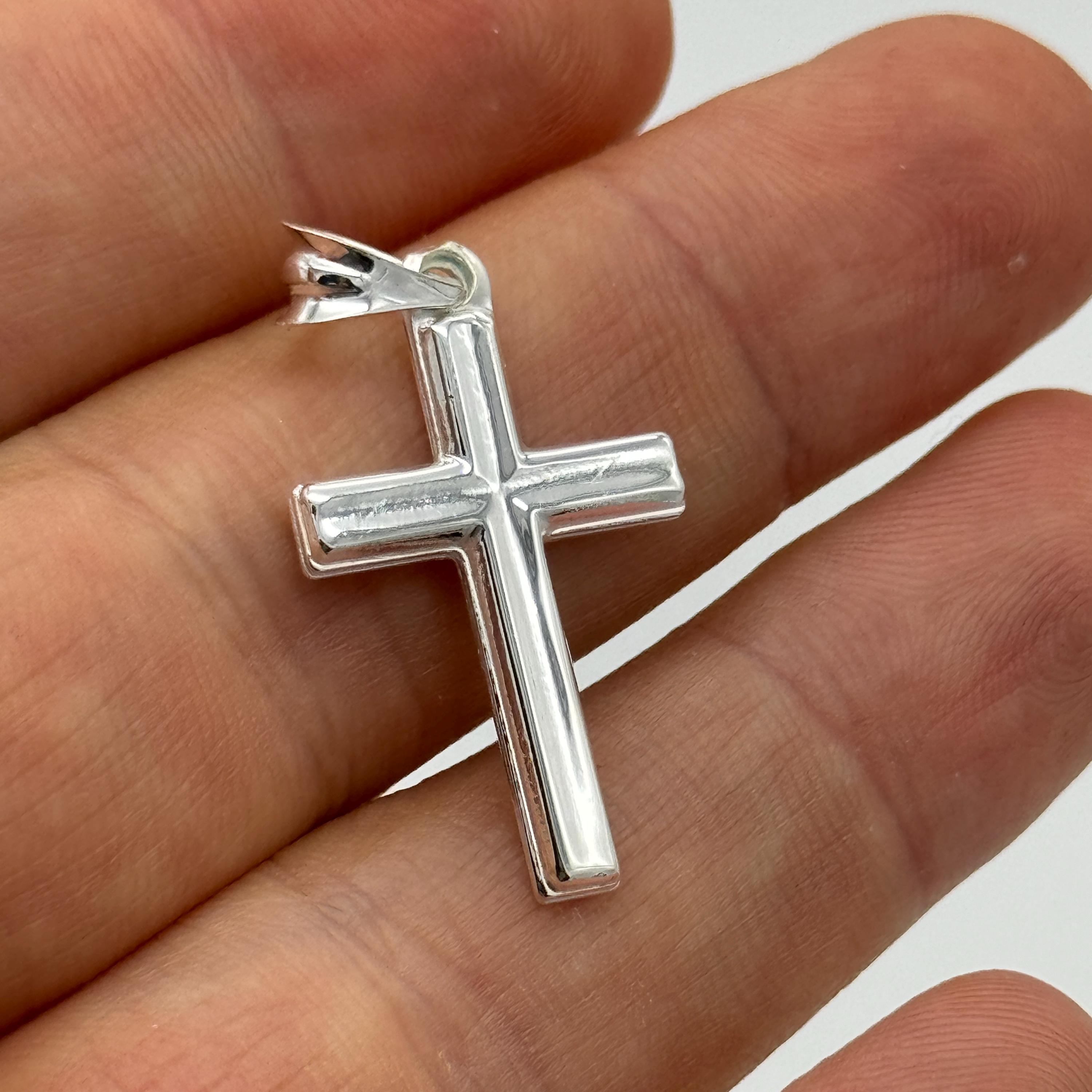 925 Sterling Silver Medium Cross Pendant | Silver Cross Necklace