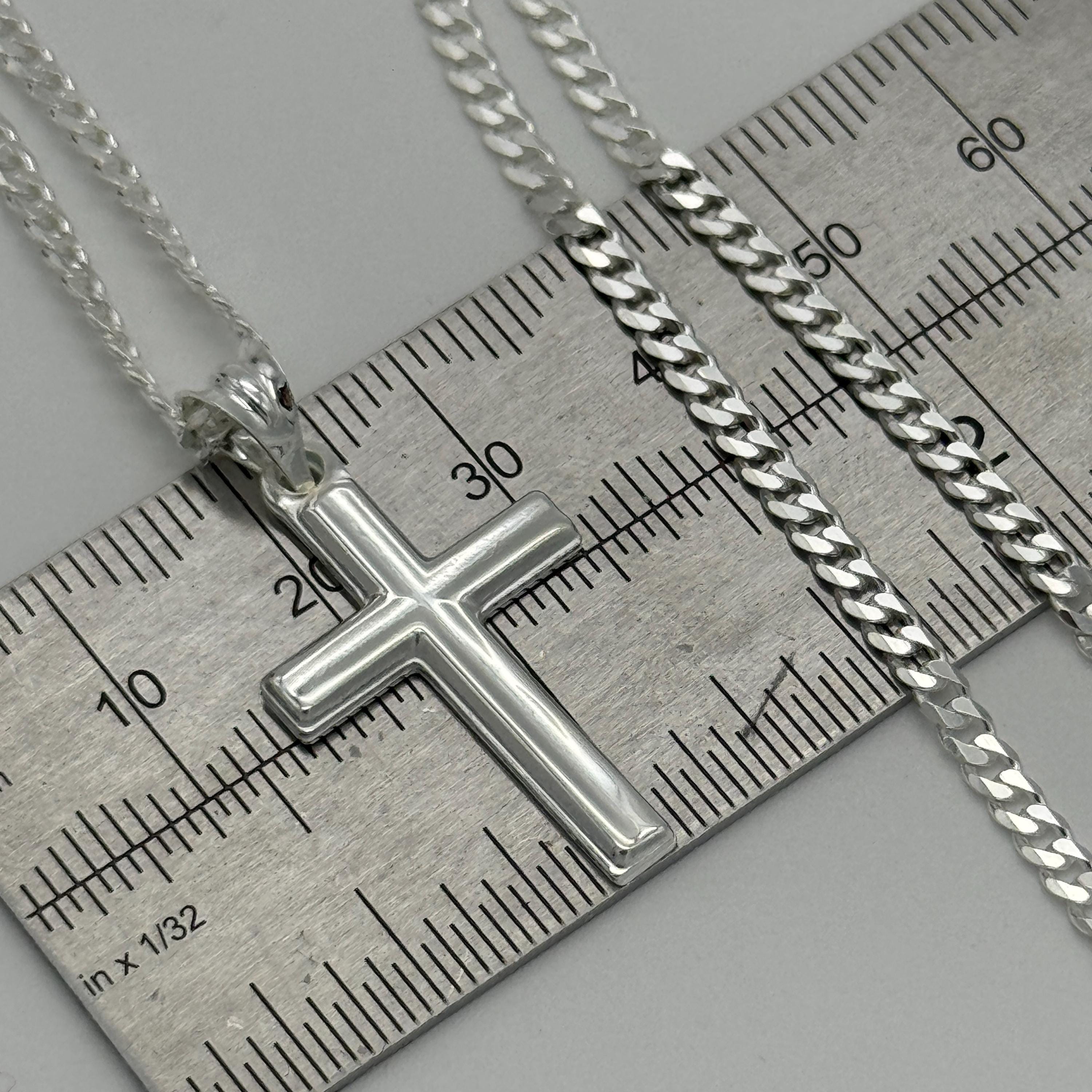 925 Sterling Silver Medium Cross Pendant | Silver Cross Necklace