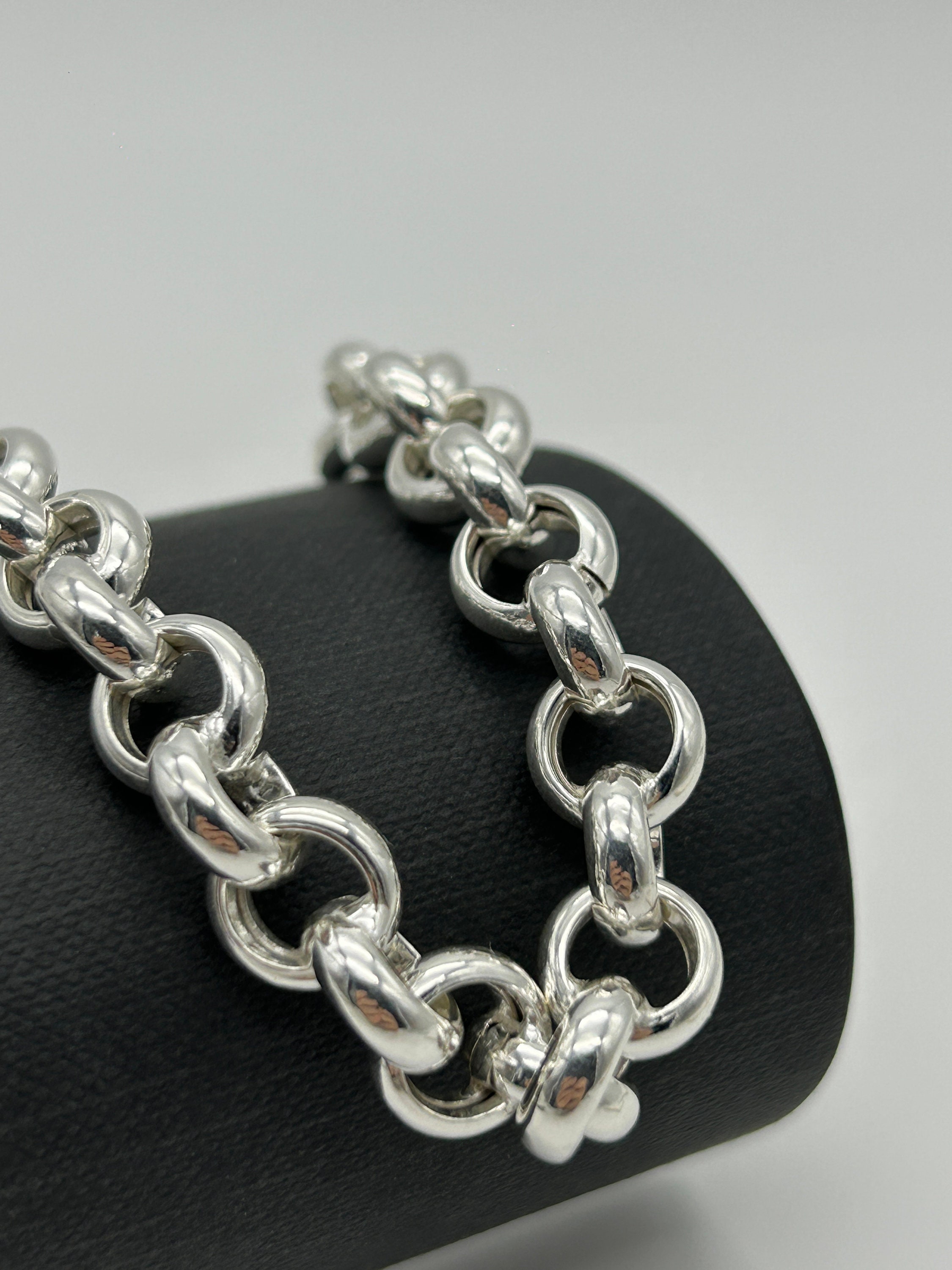 Schwere Sterling Silber Erbskette Für Herren – 22 Zoll (56 Cm