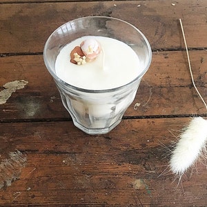 Candle dried flowers &quot;Opaline&quot;, Soy wax, vanilla scent, decoration