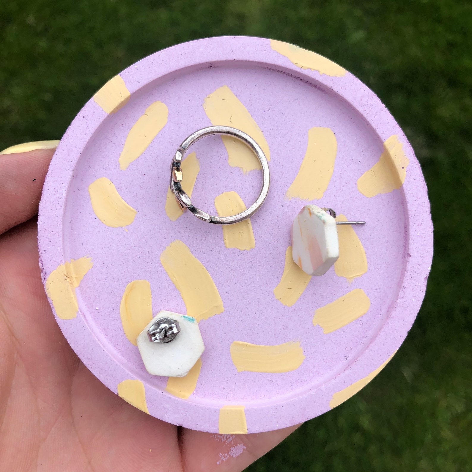 plaster of paris trinket dish