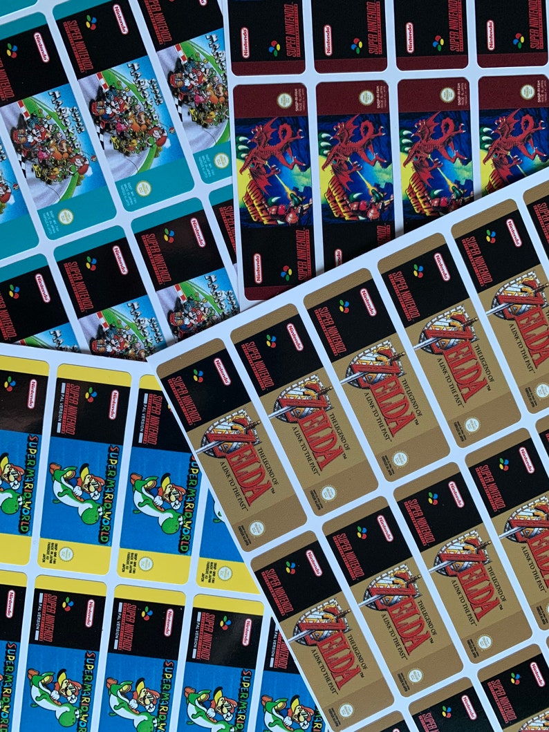 SNES Classic Mini Retroflag Cartridge Sticker Replica PAL Designs