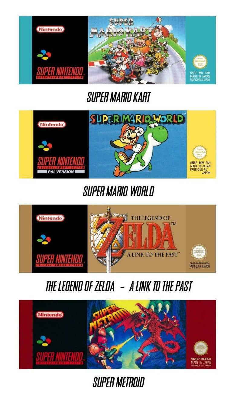 SNES Classic Mini Retroflag Cartridge Sticker Replica PAL Designs