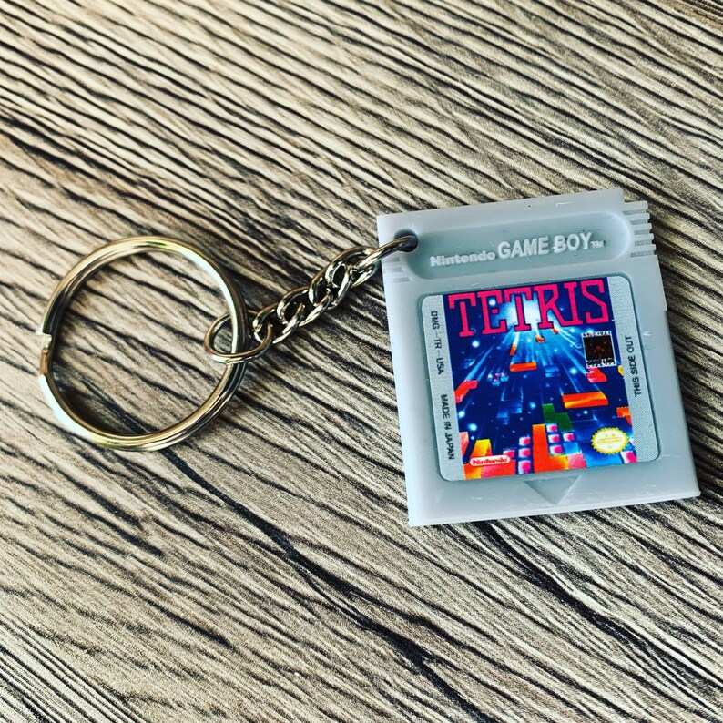 Tetris Gameboy cartridge keychain / keyring. Retro cartridge Etsy